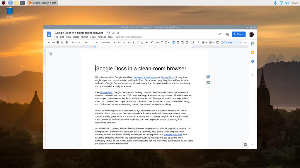 Screenshot of Flow editing a document in Google Docs.